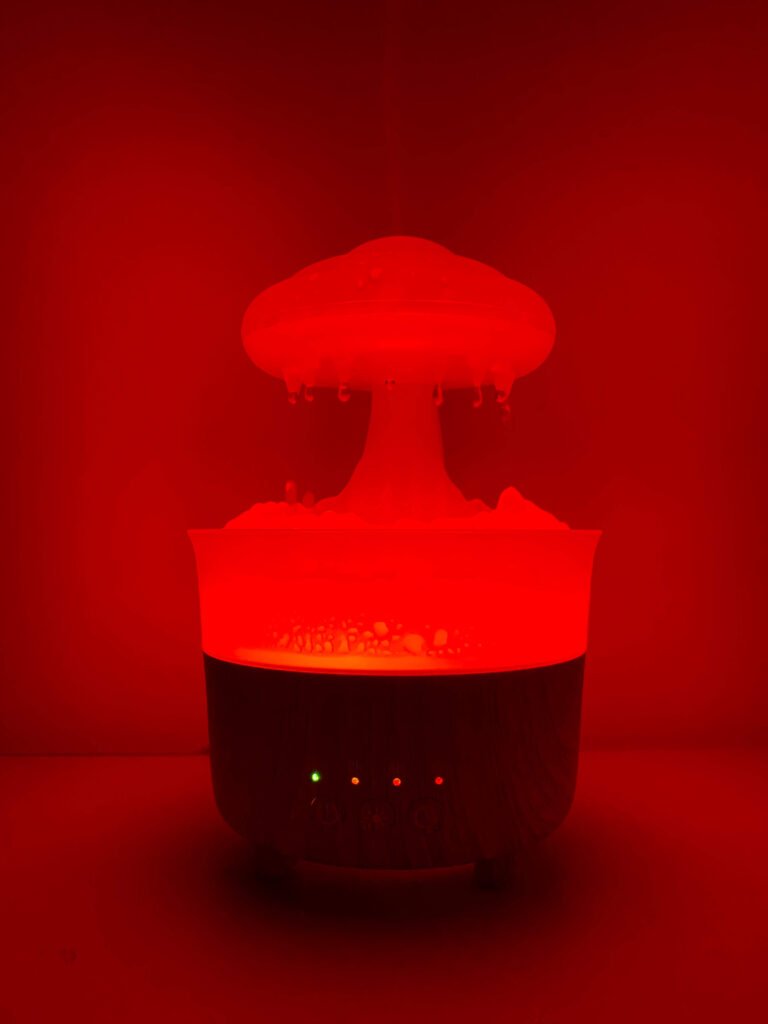 Detalle del depósito de agua del humidificador de aceites esenciales